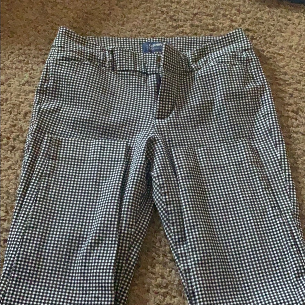 Plaid black and white dress pants